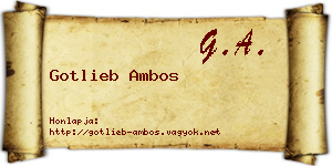 Gotlieb Ambos névjegykártya